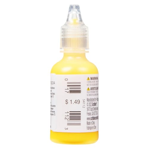 Scribbles 54112 3D Fabric Paint Shiny- Bright Yellow - color: Bright Yellow, size: 1 Fl Oz (Pack of 1)
