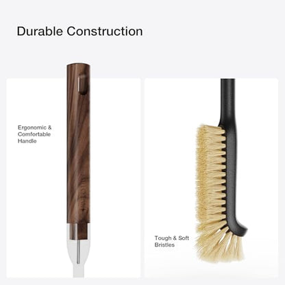 Cleaning Brush, Diveotree Hard Bristle Brush for Deep Cleaning Grout, Sink, Cup, Teapot, Bottle, Blender, Multi-Purpose Brush wih Long Handle for Kitchen (Black) - color: Black