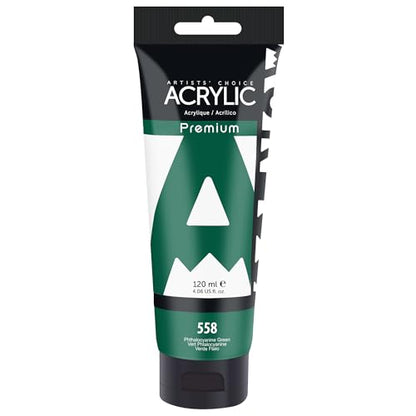 AUREUO Phthalocyanine Green Acrylic Paint, 4 Fl Oz / 120ml Single Tube, Christmas Green Rich Pigment Art Craft Paints forCanvas, Rocks, Wood, Ceramic, Fabric - color: Phthalocyanine Green, size: 4 Fl Oz (Pack of 1)