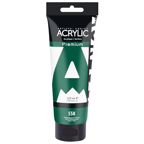AUREUO Phthalocyanine Green Acrylic Paint, 4 Fl Oz / 120ml Single Tube, Christmas Green Rich Pigment Art Craft Paints forCanvas, Rocks, Wood, Ceramic, Fabric - color: Phthalocyanine Green, size: 4 Fl Oz (Pack of 1)