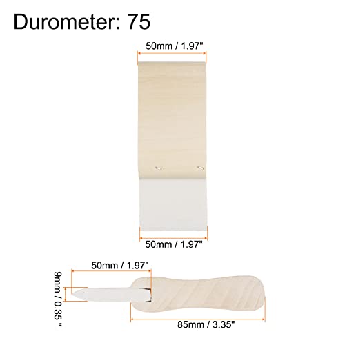 HARFINGTON Screen Printing Squeegee 2 Inch 75 Durometer Rubber Blade Wooden Handle Ink Scraper for Screen Printing Fabric Printmaking - size: 2 Inch