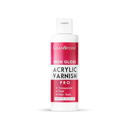 GRANOTONE Clear Coat Acrylic High Gloss Varnish Finish 6.76 fl oz Non Yellowing Non Toxic Anti Crazing 200 ML for Pro Artists Hobby Painters - style: High Gloss