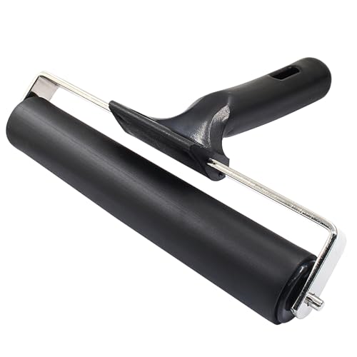 Hitefu 6 Inch Rubber Brayer Roller, Manual Print Rollers, Diamond Painting Roller Tool for Printing Wall, Gluing Application (15cm) - size: 6 Inch
