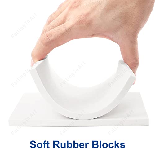 Falling in Art White Rubber Carving Block, 8" x 10" Easy Cut Lino Blocks, Soft Linoleum Block for Printmaking, Stamps, Crafts(2 Pack) - size: 8'' x 10'' 2 Pack