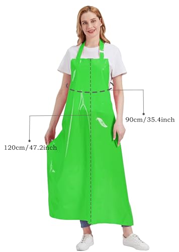 Nanxson TPU Waterproof Apron Lightweight Work Apron with Adjustable Buckle | Liquid Resistant,Neck buckle design,Easy to clean,Unisex,Butcher Apron for Dishwashing Grooming,Halloween - color: Green