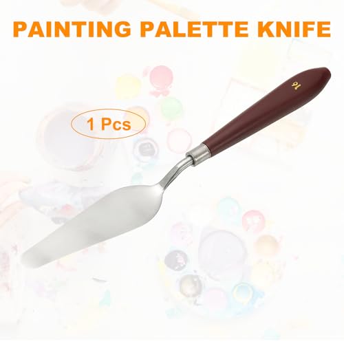 HARFINGTON Palette Knife Painting Tool 3.74" x 1.1" Stainless Steel Art Spatula Pallet Knives Scrapers Tools with Plastic Handle for Acrylic Oil Canvas Mixing Spreading, Red/Silver - size: 3.74" x 1.1"