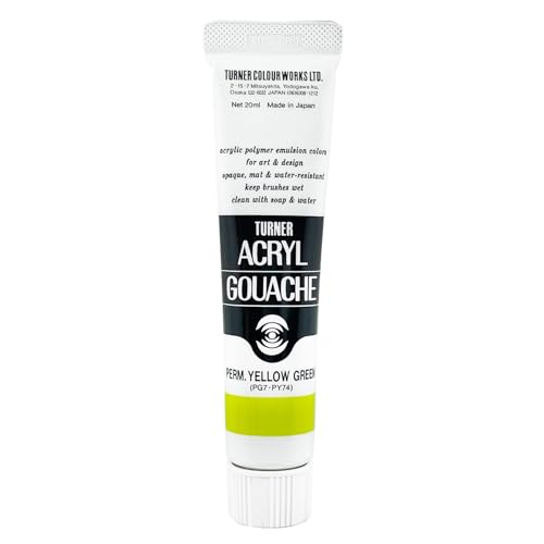 Turner Colour Works Acryl Gouache Artist Acrylic Paint - Single 20 ml Tube - Permanent Yellow Green - color: Permanent Yellow Green, size: 0.7 Fl Oz (Pack of 1)