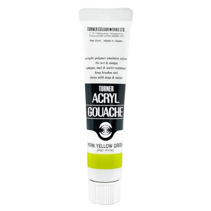 Turner Colour Works Acryl Gouache Artist Acrylic Paint - Single 20 ml Tube - Permanent Yellow Green - color: Permanent Yellow Green, size: 0.7 Fl Oz (Pack of 1)