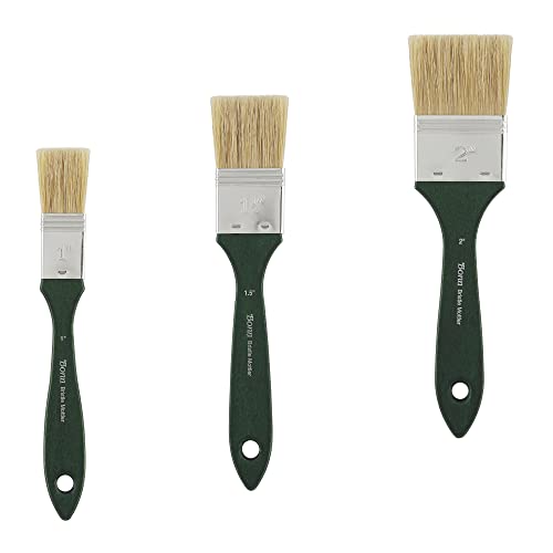 Creative Mark Bonn Bristle Blend Mottler Brush Set - Mottler Synthetic Hair Paint Brush for Large Scale Work, Acrylic or Oil Paint, and Artists - Medium Set of 3 (1", 1.5", & 2") - size: Medium Set of 3