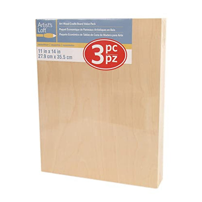 Cradled Wood Painting Panel Pack by Artist's Loft™ Necessities™ - size: 11â x 14â