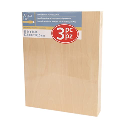 Cradled Wood Painting Panel Pack by Artist's Loft™ Necessities™ - size: 11â x 14â