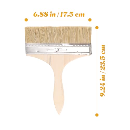 5pcs Paint Brush Set with Sturdy Wooden Handles Thick Bristles for Oil Painting Furniture Staining Varnish Watercolor and Craft Projects
