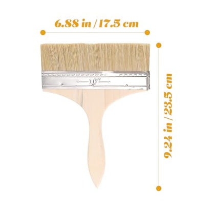 5pcs Paint Brush Set with Sturdy Wooden Handles Thick Bristles for Oil Painting Furniture Staining Varnish Watercolor and Craft Projects
