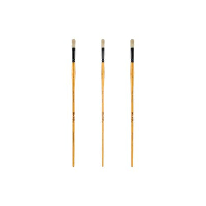 Creative Mark Mimik Hog Professional Synthetic Hog Bristle Paint Brush- Versatile Alternative to Natural Hog Hair Paint Brushes for Oil Painting, Acrylics, Inks & More- Double Thick Filbert #3 - size: Filbert Dbl Thick #3