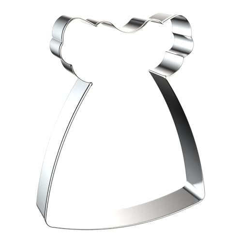 Baby Doll Dress Cookie Cutter Set - 5 inch, 4 inch, 3 inch, 2 inch - 4 Piece Baby Girl Princess Dress Cookie Cutters Shapes Molds - Stainless Steel - color: Baby Dress