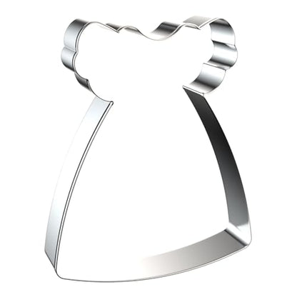 Baby Doll Dress Cookie Cutter Set - 5 inch, 4 inch, 3 inch, 2 inch - 4 Piece Baby Girl Princess Dress Cookie Cutters Shapes Molds - Stainless Steel - color: Baby Dress
