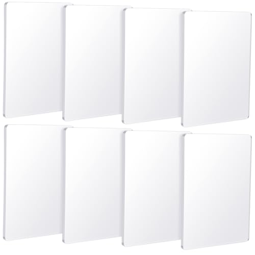 Threlaco 8 Pack Monoprinting Print Plates 5 x 7 Inch Reusable Silicone Plate Class Printing Plates for Press Art Printmaking for Card Making, Scrapbooking, Art Craft Scrapbooking and Journaling - size: 5 x 7 Inch