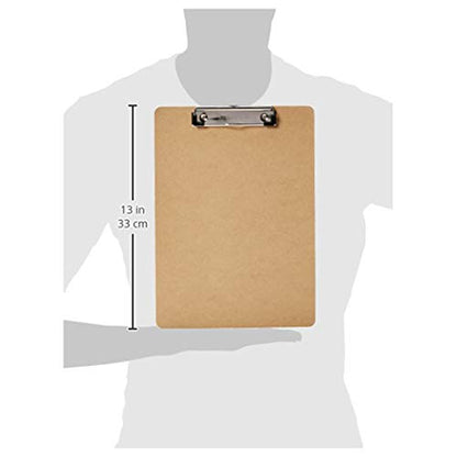 Amazon Basics Hardboard Office Clipboard, Letter Size, 9" x 12.5", Brown, 30-Pack - size: 30-Pack