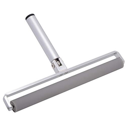 Gomake 12 Inch Rubber Pasting Roller Squeegee Rolling Wheel Power Cleaner Rubber Rollers for Crafting, Glue Roller Paint Brush for Printmaking Stamping Gluing, Anti Skid Tape Construction - size: 12-inch