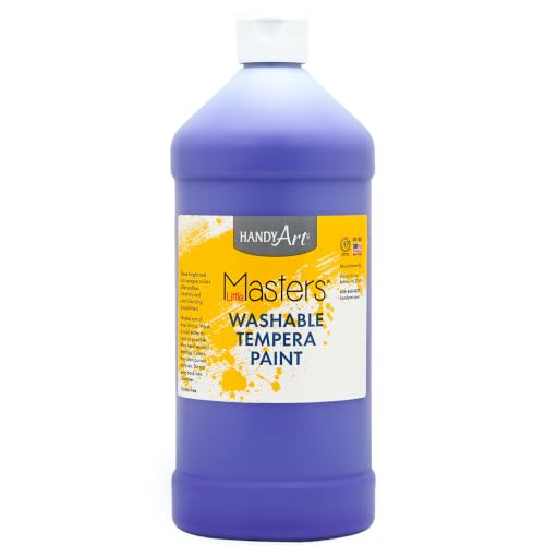Handy Art Little Masters Washable Tempera Paint, Violet, 32 oz Bottle | Bright & Mixable, High Opacity, Washable Colors for Classroom, Students, Kids, Young Artists, Safe & Non-Toxic, Made in USA - color: Violet, size: 32 Fl Oz (Pack of 1)