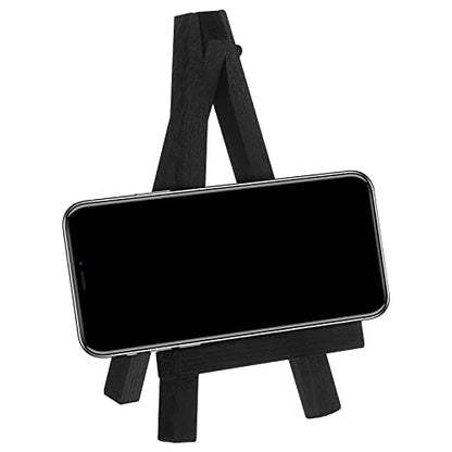 Chuangdi 12 Pieces 3.5 Inch Black Mini Wood Display Easel, Holder for Small Canvases, Cards, Photos, Notices, Etc - size: 3.5 Inch
