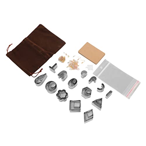 Clay Earring Making Kit, Polymer Jewelry DIY Kit with 30 Stainless Steel Cutters, Earring Hooks & Cards, for Clay, Polymer Clay, Fondant and Craft Projects