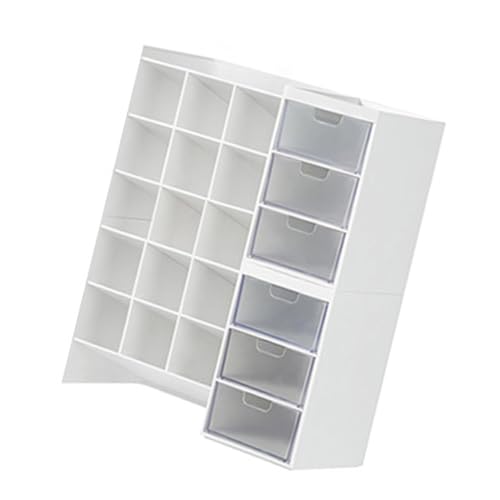Stacking Marker 6-grid Inclined Pen Slots Large Capacity Desk Marker Storage Holder With 3 Drawers - color: Double layer
