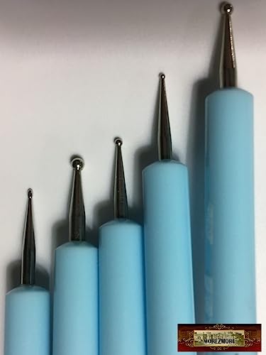 Morezmore M00058 5pc Double-Ended Silicone Color Shaper Ball Stylus Tools