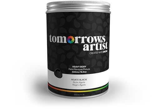 TA: Agate Black, Heavy Body Eco-Friendly Acrylic Art Paint 500ml/16.907oz Jar - color: Agate Black, size: 16.9 Fl Oz (Pack of 1)