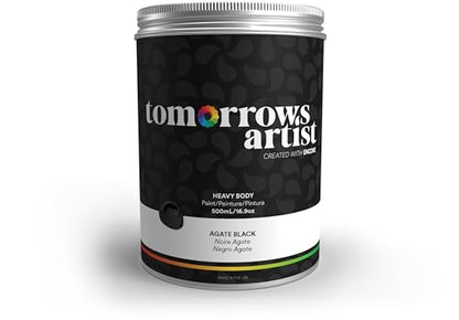 TA: Agate Black, Heavy Body Eco-Friendly Acrylic Art Paint 500ml/16.907oz Jar - color: Agate Black, size: 16.9 Fl Oz (Pack of 1)
