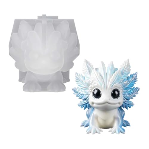3D Cute Axolotl Silicone Mold, Salamander Walking Fish Candle Soap Making Mold, Flexible Epoxy Resin Casting Mold for DIY Aromatherapy Plaster, Fantasy Home Decor