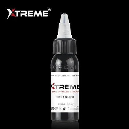 Xtreme Tattoo Ink, Versatile Medium Viscosity for Precision Tattooing, Rich Hue, Quick Healing, Acrylic-Free, Water Based and Premium Quality, Ready-to-Use Tattoo Ink (Extra Black, 1 oz) - color: Extra Black, size: 1 fl oz