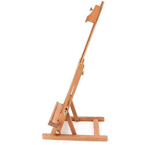 MAVIS LAVEN Wooden Tabletop H Frame Easel, Adjustable Artist Display Stand with Red Beech Material for Studio Drawing and Painting 50cm