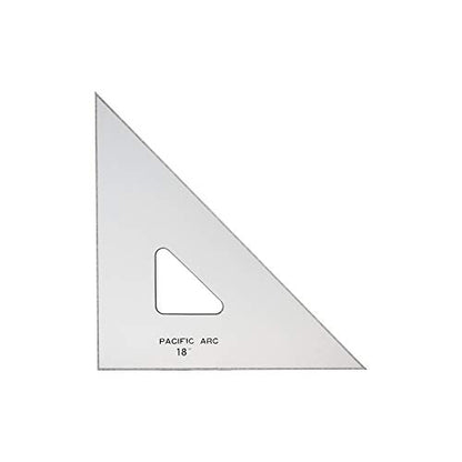 Pacific Arc Drafting Triangle, 18-inch, 45/90 Degrees, w/Inking Edge, Topaz - color: Topaz, size: 18-in, 45/90 degrees