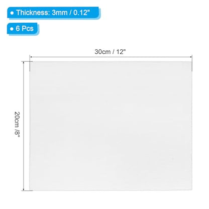 PATIKIL 8x12 Canvas Boards for Painting, 6 Pack 100% Cotton Square Triple Primed Stretched Blank Art Canvas Panel Bulk Thin for Acrylic, Oil, Tempera Paints, White - size: 8x12inch