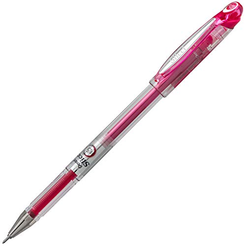 Pentel Arts Slicci 0.25 mm Extra Fine Gel Pen, Pink Ink, Box of 12 (BG202-P1) - color: Pink, size: 12 Count (Pack of 1), style: 0.25mm