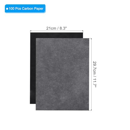 PATIKIL Carbon Paper, 100 Sheet A4 Graphite Transfer Tracing Copy Paper for Tracing Drawing Writing on Wooden Canvas Paper 8.3" x 11.7" Black - color: Black