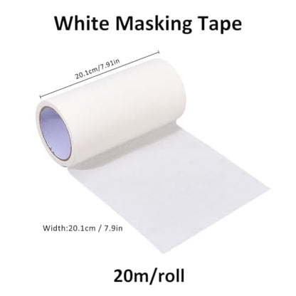 SUPERFINDINGS Masking Tape 0.2x20m/0.66x65.62ft General Purpose Tape Textured Paper for Painting White Art Adhesive Protective Paper Roll Tracing Frisket for Artist Painting Crafting Covering Skirting