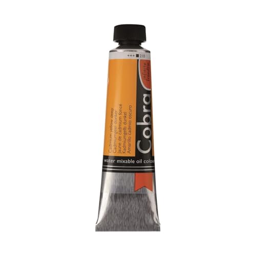 COBRA Talens Artist Water Mixable Oil Colour : 40ml Cadmium Yellow Deep