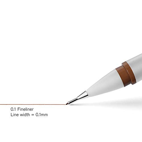Winsor & Newton Fineliner Fine Point Pen, 0.1mm Tip, Sepia (Pack of 2) - size: 1 Count (Pack of 2), style: 0.1 mm Tip