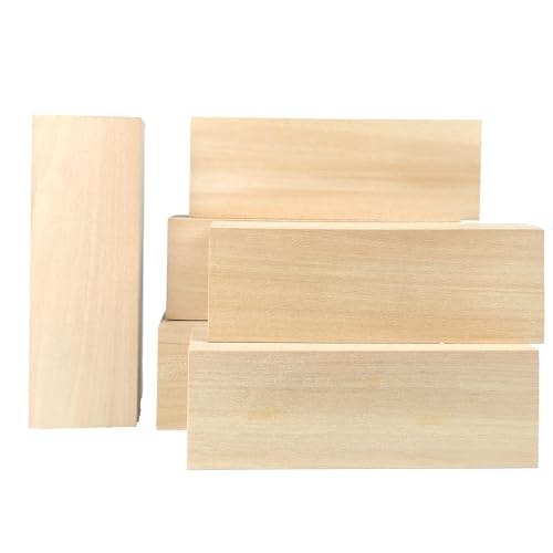 Ninekong 6PCS Basswood Carving Blocks，Whittling Wood Carving Kit,Soft Basswood for Carving(6"x2"x2") - size: 6 pieces 2x2x6 inch