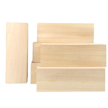 Ninekong 6PCS Basswood Carving Blocks，Whittling Wood Carving Kit,Soft Basswood for Carving(6"x2"x2") - size: 6 pieces 2x2x6 inch