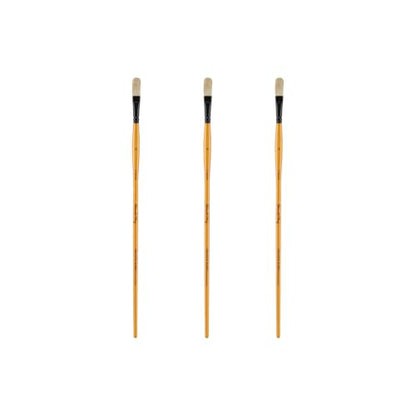 Creative Mark Mimik Hog Professional Synthetic Hog Bristle Paint Brush - Versatile Alternative to Natural Hog Hair Paint Brushes for Oil Painting, Acrylics, Inks, Dyes, Gauce & Watercolors - size: Filbert # 4