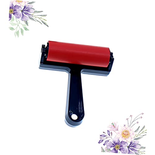 FIXOSHEE Art Rubber Roller Brush Red Durable Sponge Painting Tool for Easy Ink Application Scrapbooks Wallpapers and