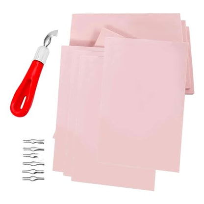 5 Pieces Rubber Carving Blocks Rubber Stamp Carving Blocks Engraving Tool Set Soft Stamping Block for DIY Crafting and Suitable for Scrapbook, Style C - color: Style C
