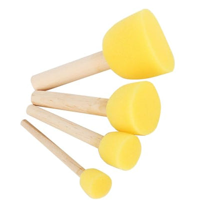 Wooden Handle Foam Sponge Paint Brush, Sponges Brushes for Painting, 8Pcs Wood Handle Stencil Spongess Foams Brush Furniture Craft Art Painting Tool