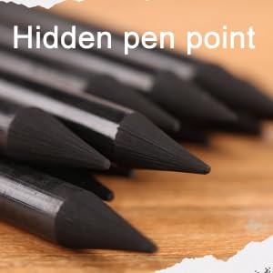 Pssopp 3Pcs Woodless Charcoals Pencils, Charcoal Drawing Bar Sticks Sketch Pencils Artist Art Drawing Sketching Painting Tools Stationery For Students Adults Artist and Beginner