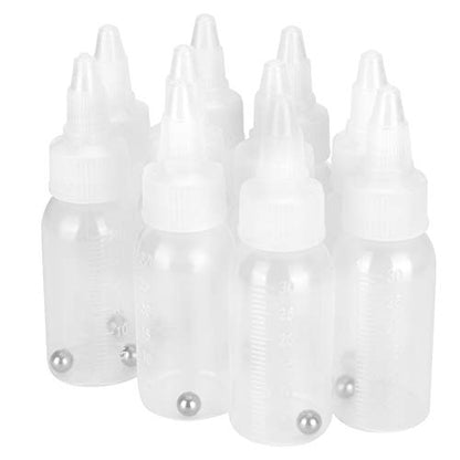 Tbest Paint Bottle,10 Pack Airbrush Paint Bottles Jars Plastic containers 1oz/30ml of Acrylic Storage Mixing with Ball jar Bottle Mixer resealable Empty Small Squirt 1inch Container Squeeze