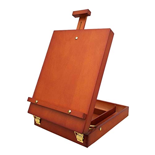 Studio Easel Portable Desktop Wooden Oil Painting Box Sketch Easel Desktop Paper Holder Painting Art Tool Storage Box Artists Painting