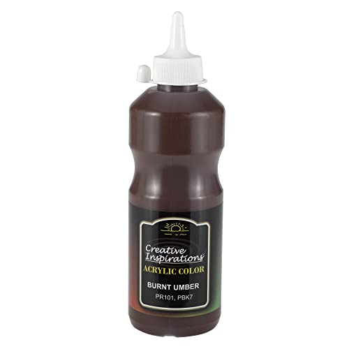 Creative Inspirations Acrylic Paint - Burnt Umber - 500mL - 2 Pack - Smooth & Creamy Consistency, Vibrant Pigmentation, Great Coverage for Artists - Clean Up with Soap & Water - color: Burnt Umber, size: 16.91 Fl Oz (Pack of 2)